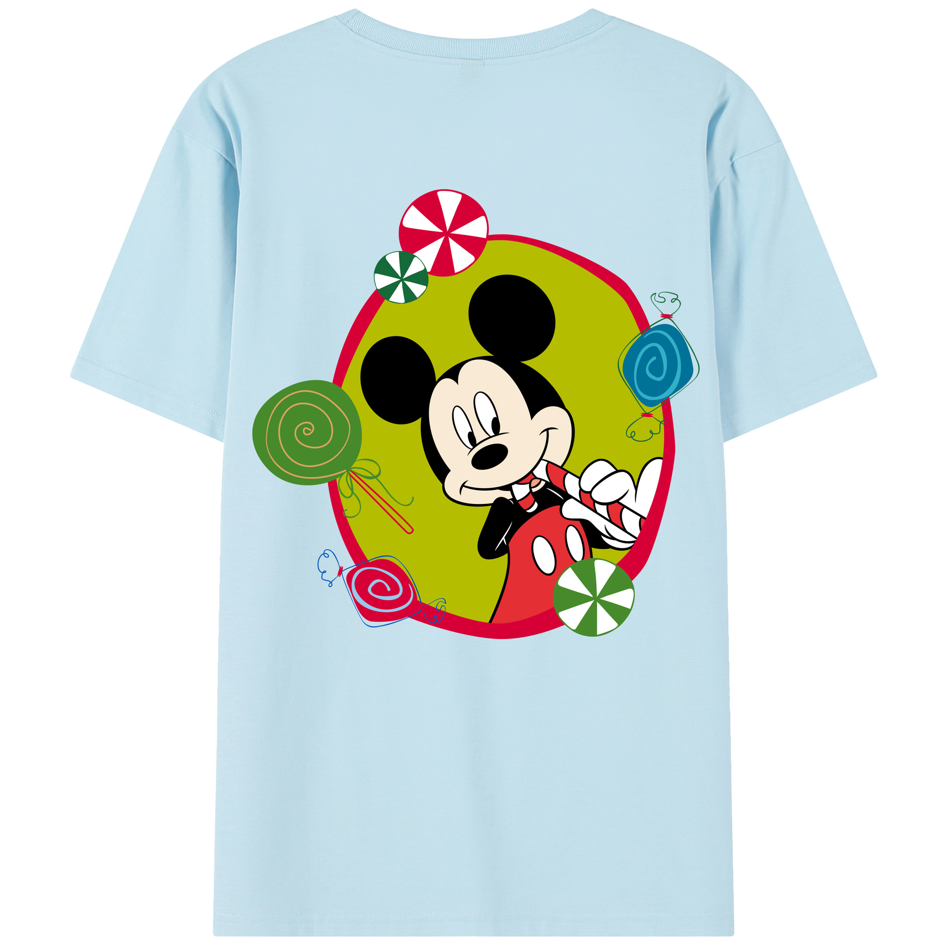 （画像用） ミッキーマウス Mickey Mouse 綿100％半袖Tシャツ（背面プリント）